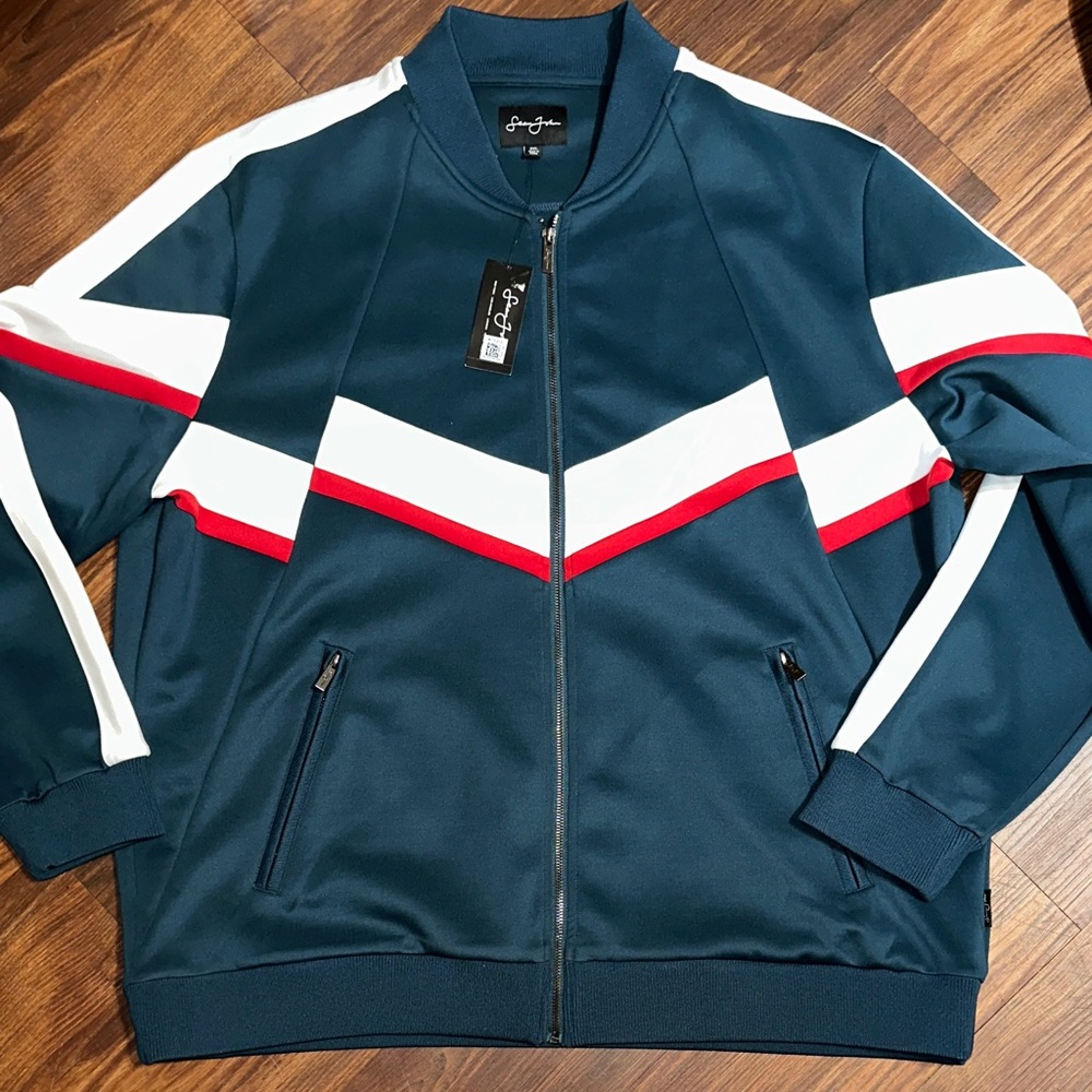 Sean John Navy Blue Zip-Up Jacket